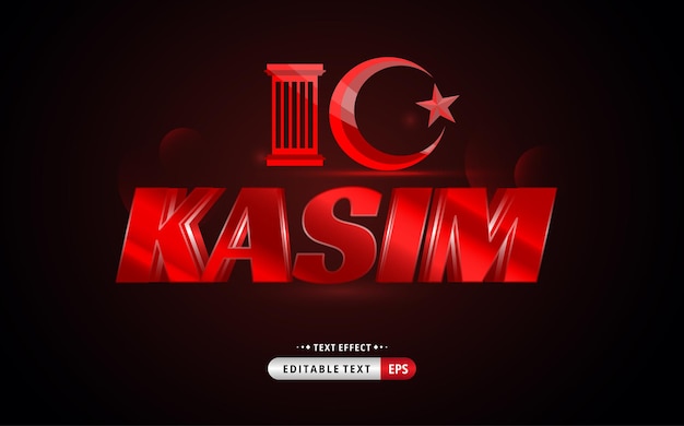 Elegant 3d text effect commemorate 10 Kasim