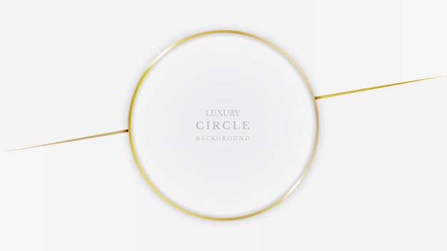 Elegant 3d white circle golden lines background