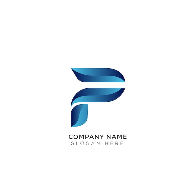 Elegant of abstract 3d P letter logo design