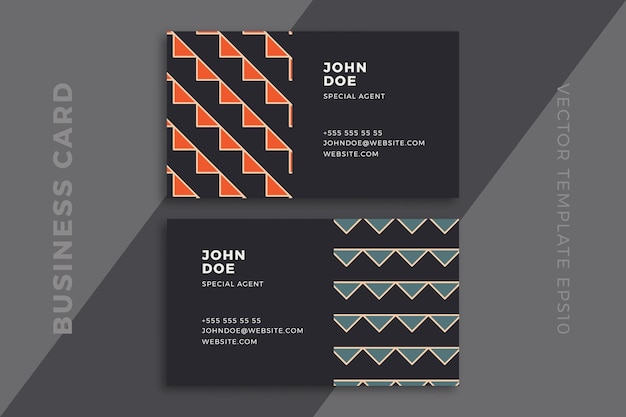 Elegant abstract business card dark templates Modern corporate stationery mockup