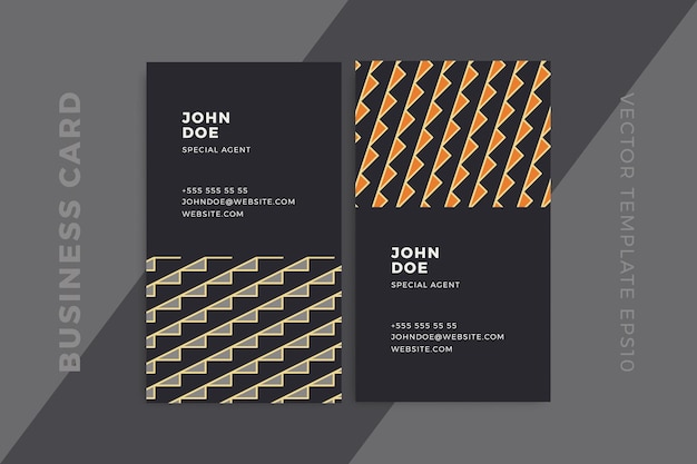 Elegant abstract business card vertical dark templates. Modern corporate stationery mockup