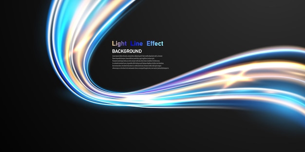 Elegant abstract light line effect design vector illustration on black background