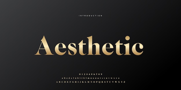 Elegant alphabet letters font and number classic lettering minimal fashion designs typography mode