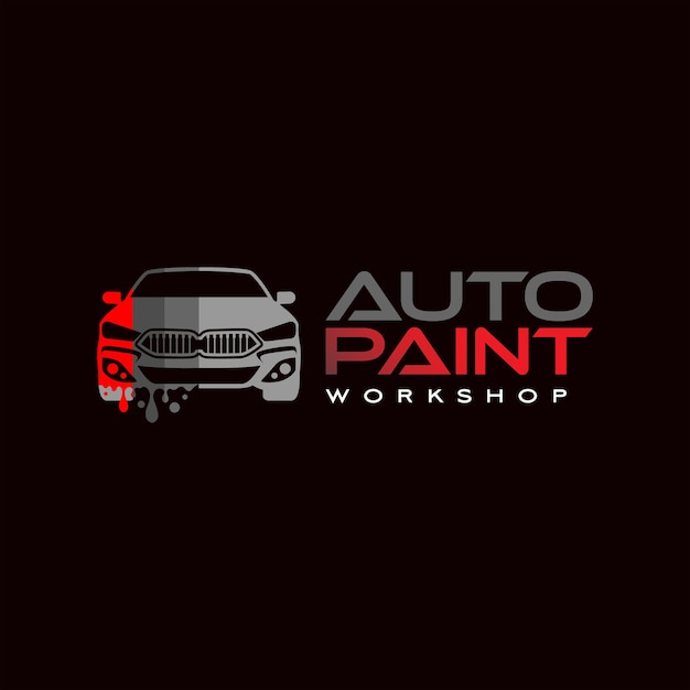 Elegant Auto paint workshop garage logo design template