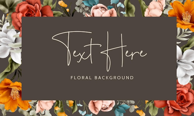 Vector elegant autumn floral background template