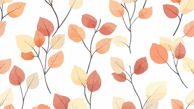 Vector elegant autumn leaves seamless vector pattern