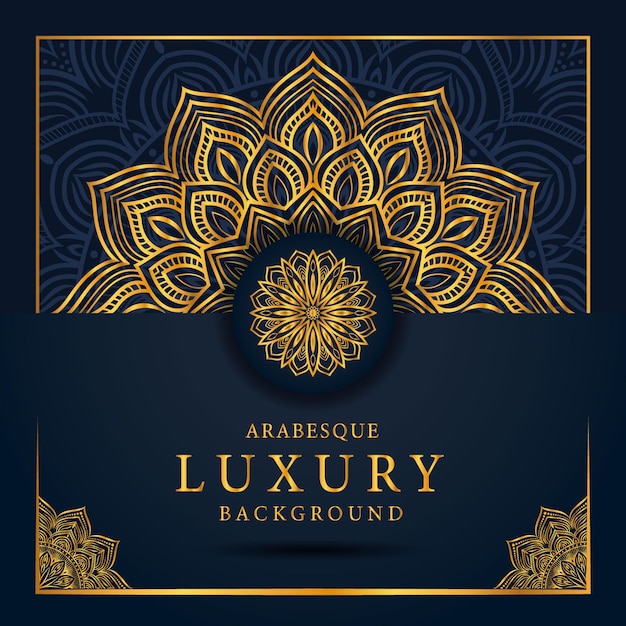 Elegant background with gold luxury floral pattern texture and traditional Arabian mandala concept  