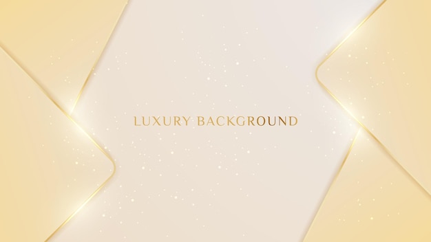 Elegant background with line golden elements Realistic luxury paper cut style 3d modern concept