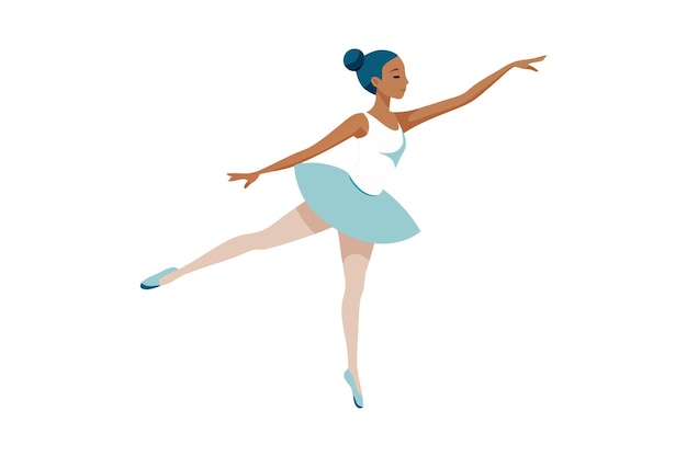 Elegant Ballerina Dancing Ballet in Blue Tutu