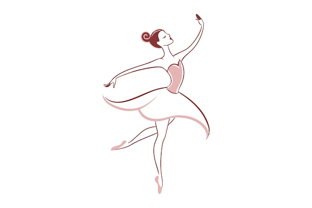 Elegant ballerina silhouette performing dance moves in a graceful pose