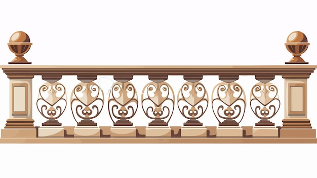 Elegant Baluster Balcony with Text Space Vector Illustration