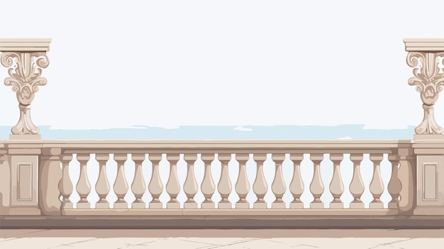 Vector elegant baluster balcony with text space vector illustration