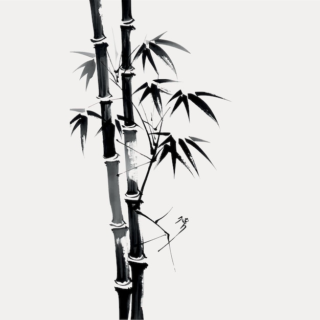 Elegant bamboo ink painting