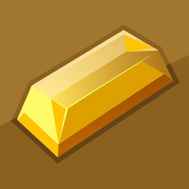 Elegant Bar of Gold Vector Detailed and Luxurious Design for Wealth Investment Metals Themes