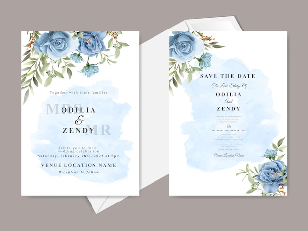 elegant and beautiful floral wedding invitation card template