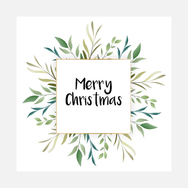 Elegant beautifully designed Merry Christmas floral artwork 