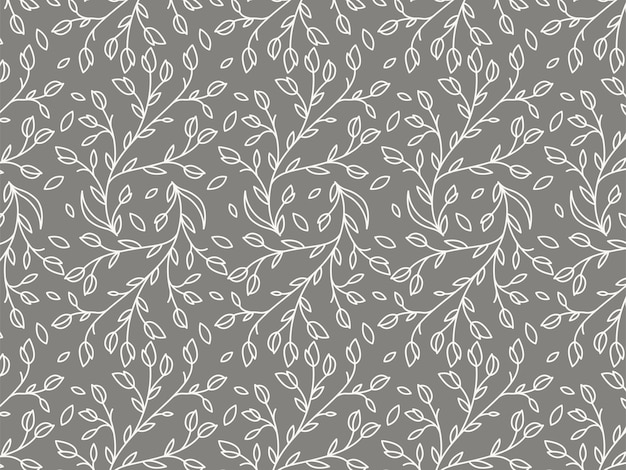 elegant and beauty outline seamless floral flower and branch pattern