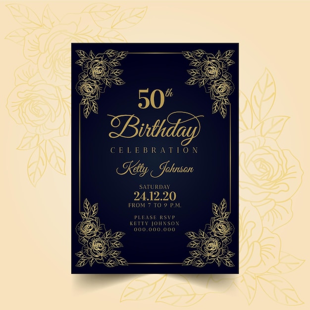 Elegant birthday invitation template