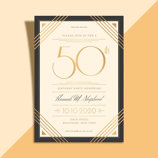 Elegant birthday invitation template