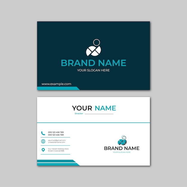 elegant black and blue modern business card design