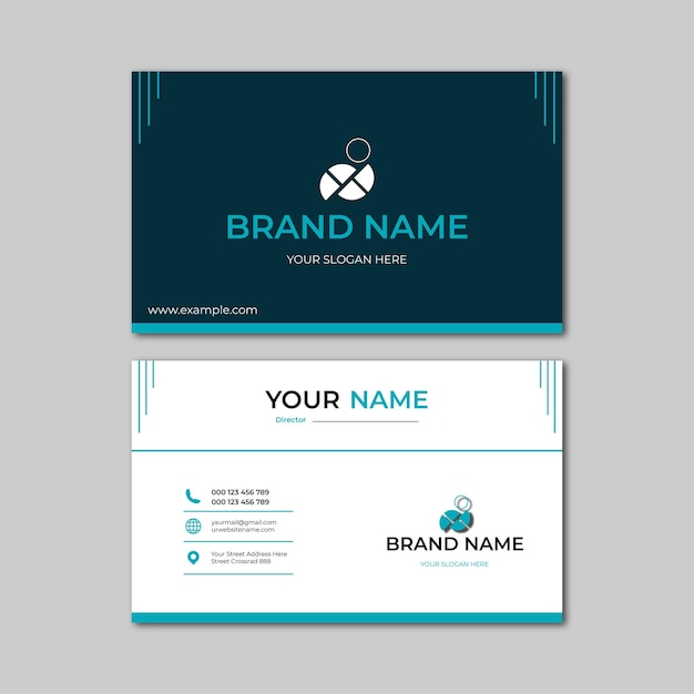 elegant black and blue modern business card design