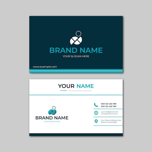 elegant black and blue modern business card design