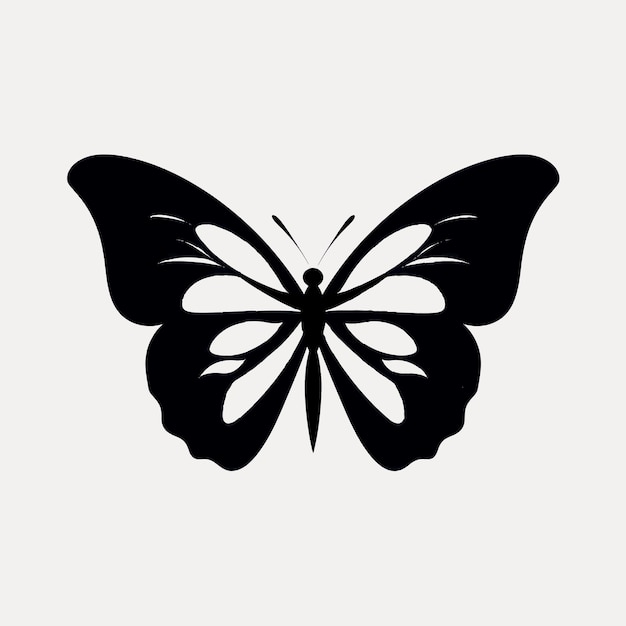 Elegant black butterfly silhouette