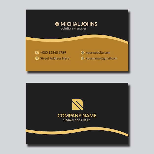 Elegant black and gold color business card