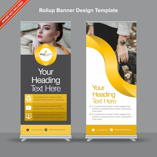 Elegant black and gold Rollup Banner