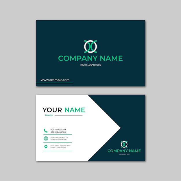 elegant black and green modern business card design