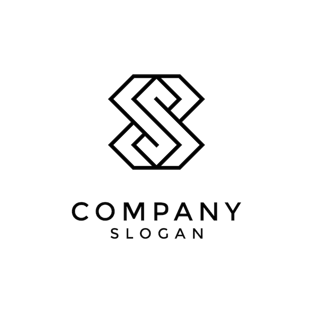 Vector elegant black letter s line logo