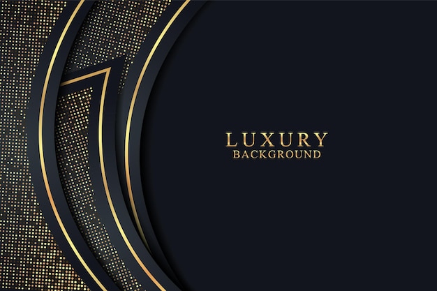 Elegant Black Luxury background   with dark gold and glitter texture