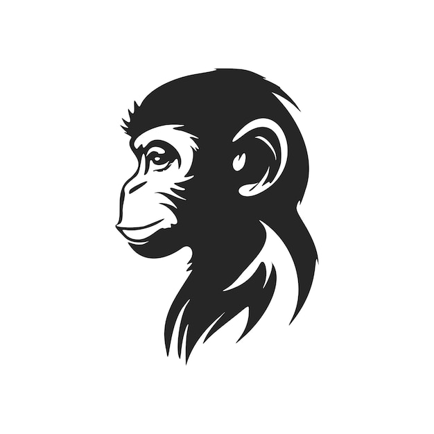 Elegant black and white monkey head logo Ideal for a wide range of industries