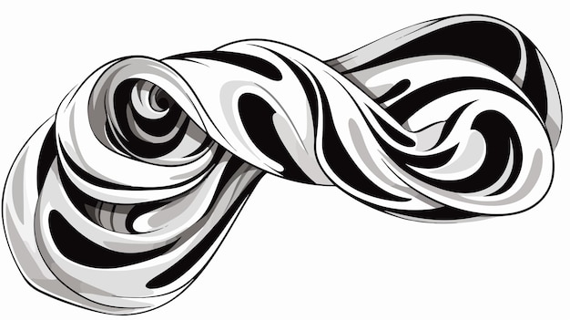 Vector elegant black and white scarf design illustration