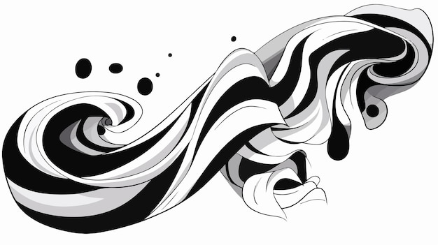 Vector elegant black and white scarf design illustration