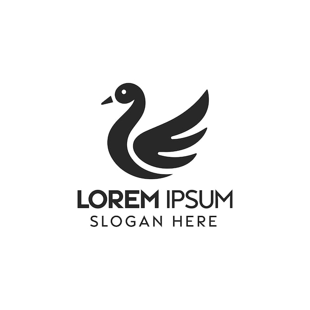 Elegant Black and White Swan Logo for Branding and Marketing Purposes