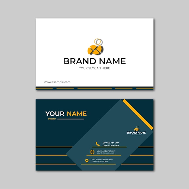 elegant black white and yellow modern business card design