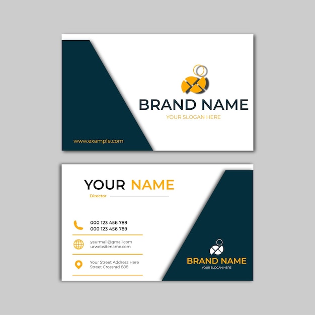 elegant black and yellow modern business card design