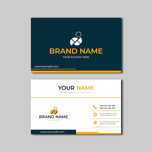 elegant black and yellow modern business card design