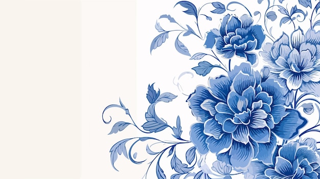 Elegant Blue Floral Cover Design for Print with Decorative Elements