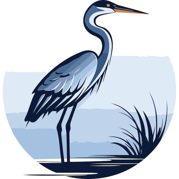 Elegant blue heron illustration perfect for logo design branding and naturethemed projects