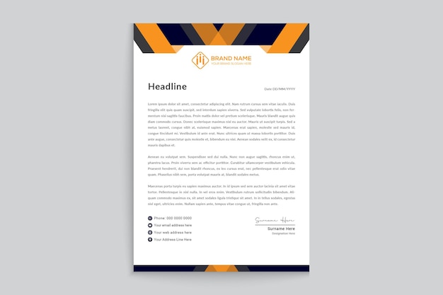 Elegant blue letterhead template design