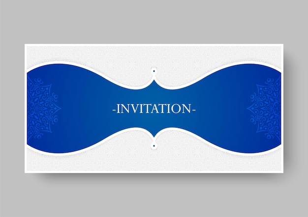 Vector elegant blue mandala style invitation