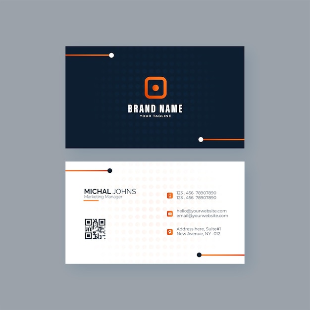 Elegant blue modern business card template Free Vector