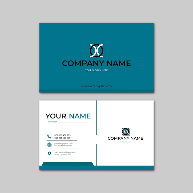 elegant blue and white modern business card design