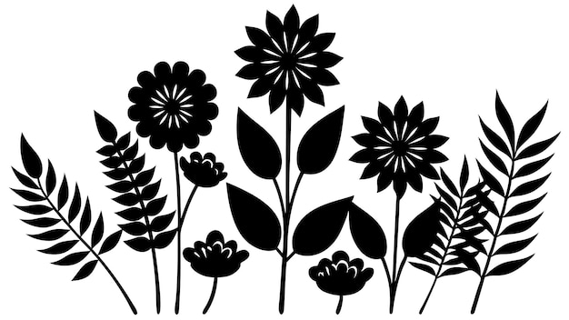 Vector elegant botanical and flower bouquet silhouettes trends and inspiration