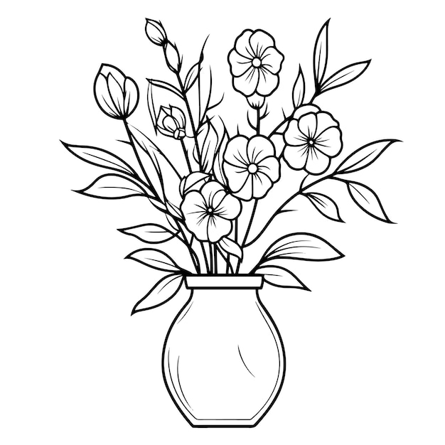 Elegant botanical outline icon in vector format for naturalthemed designs