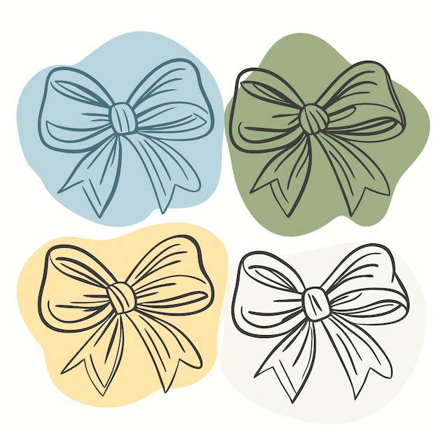 Elegant Bow Illustrations HandDrawn Vector Design for Decoration and Gift Wrapping