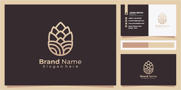 Elegant Brewery land logo design vector beerbrewerysoda logo icon with business card