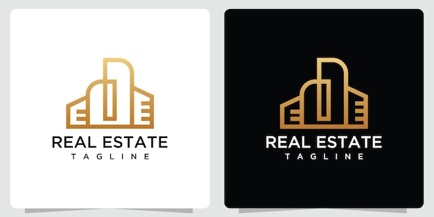 Elegant building inspiration logo design in line style